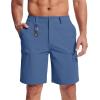imageMAGCOMSEN Mens Hiking Shorts 5 Pockets WaterResistant Ripstop Quick Dry Outdoor Cargo Fishing Tactical ShortsBlue Grey