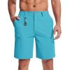 imageMAGCOMSEN Mens Hiking Shorts 5 Pockets WaterResistant Ripstop Quick Dry Outdoor Cargo Fishing Tactical ShortsIce Blue