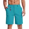 imageMAGCOMSEN Mens Hiking Shorts 5 Pockets WaterResistant Ripstop Quick Dry Outdoor Cargo Fishing Tactical ShortsLake Blue