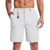 imageMAGCOMSEN Mens Hiking Shorts 5 Pockets WaterResistant Ripstop Quick Dry Outdoor Cargo Fishing Tactical ShortsWhite