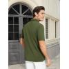 imageMAGCOMSEN Mens Polo Shirts Short Sleeve Cotton Pique Golf Shirt Casual Collared Shirt Lightweight Work Shirts with 3 ButtonsArmy Green