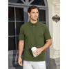 imageMAGCOMSEN Mens Polo Shirts Short Sleeve Cotton Pique Golf Shirt Casual Collared Shirt Lightweight Work Shirts with 3 ButtonsArmy Green