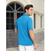 imageMAGCOMSEN Mens Polo Shirts Short Sleeve Cotton Pique Golf Shirt Casual Collared Shirt Lightweight Work Shirts with 3 ButtonsAzure