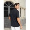 imageMAGCOMSEN Mens Polo Shirts Short Sleeve Cotton Pique Golf Shirt Casual Collared Shirt Lightweight Work Shirts with 3 ButtonsBlack