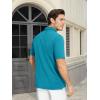 imageMAGCOMSEN Mens Polo Shirts Short Sleeve Cotton Pique Golf Shirt Casual Collared Shirt Lightweight Work Shirts with 3 ButtonsBlue Green
