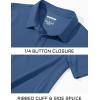 imageMAGCOMSEN Mens Polo Shirts Short Sleeve Cotton Pique Golf Shirt Casual Collared Shirt Lightweight Work Shirts with 3 ButtonsBlue Grey