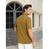 imageMAGCOMSEN Mens Polo Shirts Short Sleeve Cotton Pique Golf Shirt Casual Collared Shirt Lightweight Work Shirts with 3 ButtonsBrown