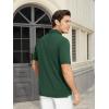 imageMAGCOMSEN Mens Polo Shirts Short Sleeve Cotton Pique Golf Shirt Casual Collared Shirt Lightweight Work Shirts with 3 ButtonsDark Green
