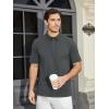 imageMAGCOMSEN Mens Polo Shirts Short Sleeve Cotton Pique Golf Shirt Casual Collared Shirt Lightweight Work Shirts with 3 ButtonsDark Grey