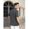 imageMAGCOMSEN Mens Polo Shirts Short Sleeve Cotton Pique Golf Shirt Casual Collared Shirt Lightweight Work Shirts with 3 ButtonsDark Grey