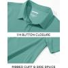 imageMAGCOMSEN Mens Polo Shirts Short Sleeve Cotton Pique Golf Shirt Casual Collared Shirt Lightweight Work Shirts with 3 ButtonsGrey Green