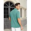 imageMAGCOMSEN Mens Polo Shirts Short Sleeve Cotton Pique Golf Shirt Casual Collared Shirt Lightweight Work Shirts with 3 ButtonsGrey Green