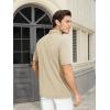 imageMAGCOMSEN Mens Polo Shirts Short Sleeve Cotton Pique Golf Shirt Casual Collared Shirt Lightweight Work Shirts with 3 ButtonsKhaki