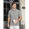 imageMAGCOMSEN Mens Polo Shirts Short Sleeve Cotton Pique Golf Shirt Casual Collared Shirt Lightweight Work Shirts with 3 ButtonsLight Grey