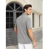 imageMAGCOMSEN Mens Polo Shirts Short Sleeve Cotton Pique Golf Shirt Casual Collared Shirt Lightweight Work Shirts with 3 ButtonsLight Grey