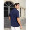 imageMAGCOMSEN Mens Polo Shirts Short Sleeve Cotton Pique Golf Shirt Casual Collared Shirt Lightweight Work Shirts with 3 ButtonsNavy