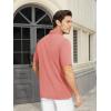 imageMAGCOMSEN Mens Polo Shirts Short Sleeve Cotton Pique Golf Shirt Casual Collared Shirt Lightweight Work Shirts with 3 ButtonsPink