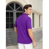 imageMAGCOMSEN Mens Polo Shirts Short Sleeve Cotton Pique Golf Shirt Casual Collared Shirt Lightweight Work Shirts with 3 ButtonsPurple