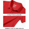 imageMAGCOMSEN Mens Polo Shirts Short Sleeve Cotton Pique Golf Shirt Casual Collared Shirt Lightweight Work Shirts with 3 ButtonsRed