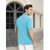 imageMAGCOMSEN Mens Polo Shirts Short Sleeve Cotton Pique Golf Shirt Casual Collared Shirt Lightweight Work Shirts with 3 ButtonsSky Blue