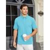 imageMAGCOMSEN Mens Polo Shirts Short Sleeve Cotton Pique Golf Shirt Casual Collared Shirt Lightweight Work Shirts with 3 ButtonsSky Blue