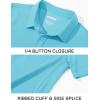 imageMAGCOMSEN Mens Polo Shirts Short Sleeve Cotton Pique Golf Shirt Casual Collared Shirt Lightweight Work Shirts with 3 ButtonsSky Blue