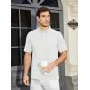 imageMAGCOMSEN Mens Polo Shirts Short Sleeve Cotton Pique Golf Shirt Casual Collared Shirt Lightweight Work Shirts with 3 ButtonsWhite