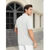 imageMAGCOMSEN Mens Polo Shirts Short Sleeve Cotton Pique Golf Shirt Casual Collared Shirt Lightweight Work Shirts with 3 ButtonsWhite