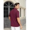 imageMAGCOMSEN Mens Polo Shirts Short Sleeve Cotton Pique Golf Shirt Casual Collared Shirt Lightweight Work Shirts with 3 ButtonsWine Red