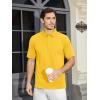 imageMAGCOMSEN Mens Polo Shirts Short Sleeve Cotton Pique Golf Shirt Casual Collared Shirt Lightweight Work Shirts with 3 ButtonsYellow