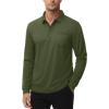 imageMAGCOMSEN Mens Polo Shirts with Pocket Long Sleeve Golf Quick Dry Shirts Performance Athletic Work Casual Collared ShirtArmy Green