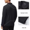 imageMAGCOMSEN Mens Polo Shirts with Pocket Long Sleeve Golf Quick Dry Shirts Performance Athletic Work Casual Collared ShirtBlack
