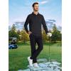 imageMAGCOMSEN Mens Polo Shirts with Pocket Long Sleeve Golf Quick Dry Shirts Performance Athletic Work Casual Collared ShirtBlack