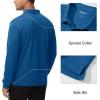 imageMAGCOMSEN Mens Polo Shirts with Pocket Long Sleeve Golf Quick Dry Shirts Performance Athletic Work Casual Collared ShirtBlue Green