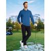 imageMAGCOMSEN Mens Polo Shirts with Pocket Long Sleeve Golf Quick Dry Shirts Performance Athletic Work Casual Collared ShirtBlue Green