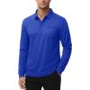 imageMAGCOMSEN Mens Polo Shirts with Pocket Long Sleeve Golf Quick Dry Shirts Performance Athletic Work Casual Collared ShirtBright Blue