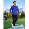 imageMAGCOMSEN Mens Polo Shirts with Pocket Long Sleeve Golf Quick Dry Shirts Performance Athletic Work Casual Collared ShirtBright Blue