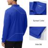 imageMAGCOMSEN Mens Polo Shirts with Pocket Long Sleeve Golf Quick Dry Shirts Performance Athletic Work Casual Collared ShirtBright Blue