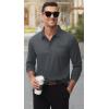 imageMAGCOMSEN Mens Polo Shirts with Pocket Long Sleeve Golf Quick Dry Shirts Performance Athletic Work Casual Collared ShirtDark Grey