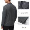 imageMAGCOMSEN Mens Polo Shirts with Pocket Long Sleeve Golf Quick Dry Shirts Performance Athletic Work Casual Collared ShirtDark Grey