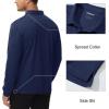 imageMAGCOMSEN Mens Polo Shirts with Pocket Long Sleeve Golf Quick Dry Shirts Performance Athletic Work Casual Collared ShirtNavy