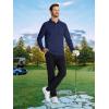 imageMAGCOMSEN Mens Polo Shirts with Pocket Long Sleeve Golf Quick Dry Shirts Performance Athletic Work Casual Collared ShirtNavy
