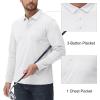 imageMAGCOMSEN Mens Polo Shirts with Pocket Long Sleeve Golf Quick Dry Shirts Performance Athletic Work Casual Collared ShirtWhite