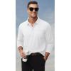 imageMAGCOMSEN Mens Polo Shirts with Pocket Long Sleeve Golf Quick Dry Shirts Performance Athletic Work Casual Collared ShirtWhite