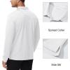 imageMAGCOMSEN Mens Polo Shirts with Pocket Long Sleeve Golf Quick Dry Shirts Performance Athletic Work Casual Collared ShirtWhite