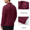 imageMAGCOMSEN Mens Polo Shirts with Pocket Long Sleeve Golf Quick Dry Shirts Performance Athletic Work Casual Collared ShirtWine Red