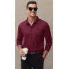 imageMAGCOMSEN Mens Polo Shirts with Pocket Long Sleeve Golf Quick Dry Shirts Performance Athletic Work Casual Collared ShirtWine Red