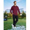imageMAGCOMSEN Mens Polo Shirts with Pocket Long Sleeve Golf Quick Dry Shirts Performance Athletic Work Casual Collared ShirtWine Red