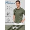 imageMAGCOMSEN Mens Short Sleeve Polo Golf Shirts 3Button Moisture Wicking Athletic TShirts Casual Collared ShirtArmy Green