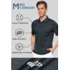 imageMAGCOMSEN Mens Short Sleeve Polo Golf Shirts 3Button Moisture Wicking Athletic TShirts Casual Collared ShirtBlack